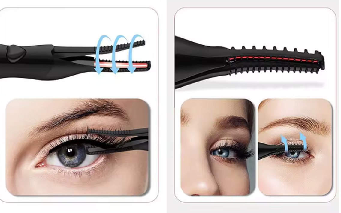 CurlMuse pen clip head and comb head in use