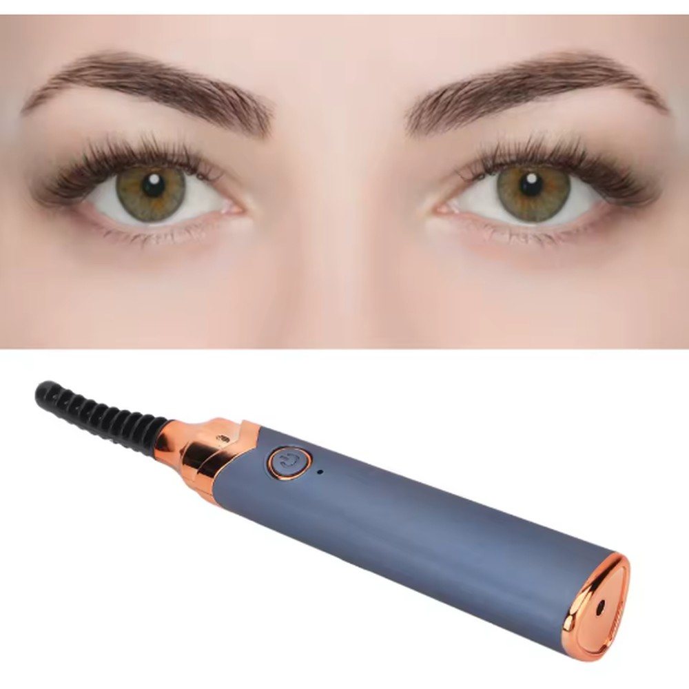 Lifted lashes next to the CurlMuse heated lash wand